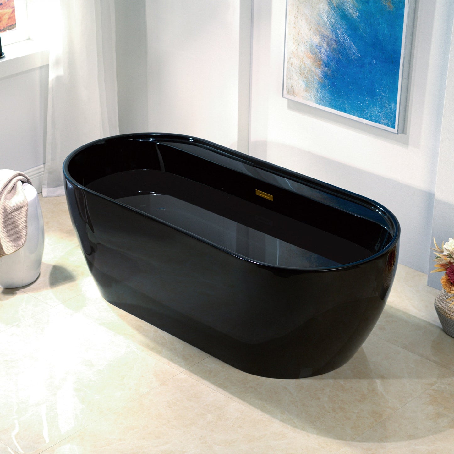 WOODBRIDGE 67" L x 31-1/2" W Freestanding Contemporary Acrylic Soaking Bathtub