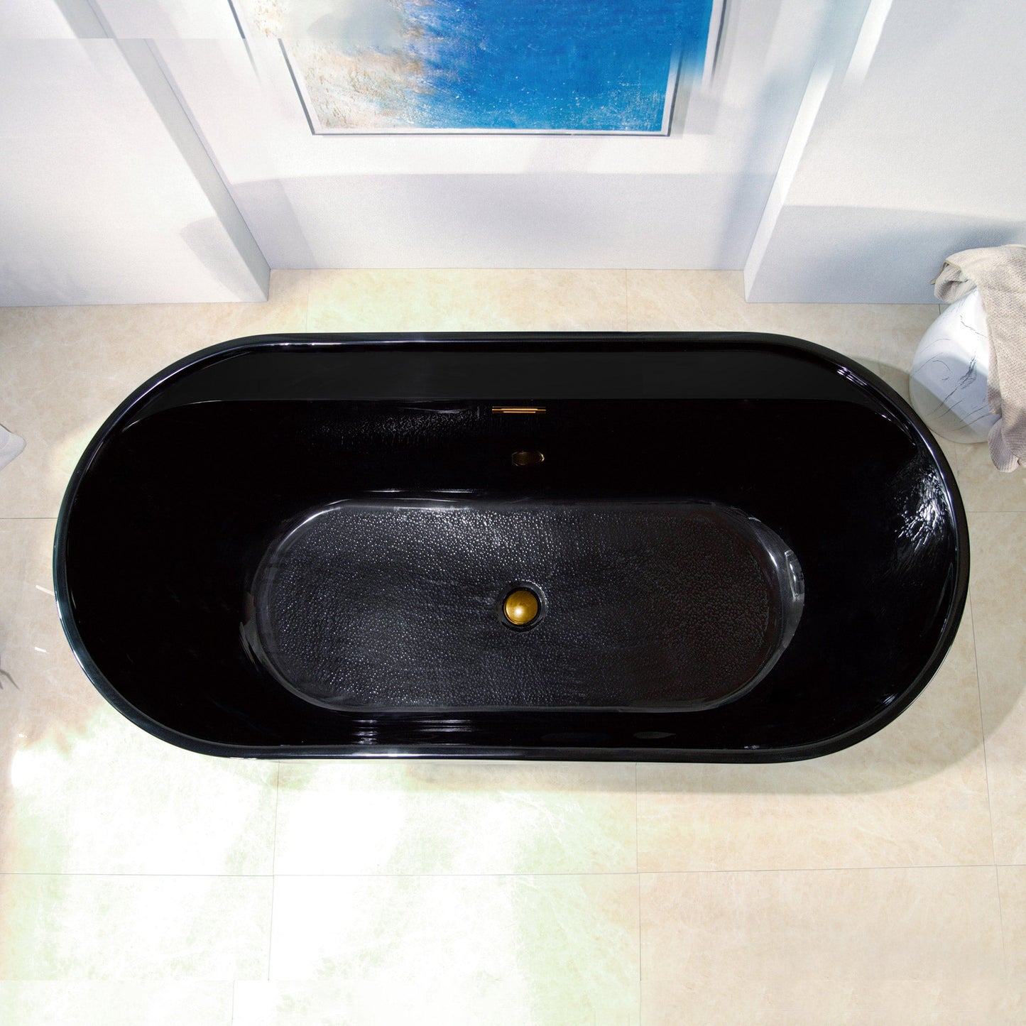 WOODBRIDGE 67" L x 31-1/2" W Freestanding Contemporary Acrylic Soaking Bathtub