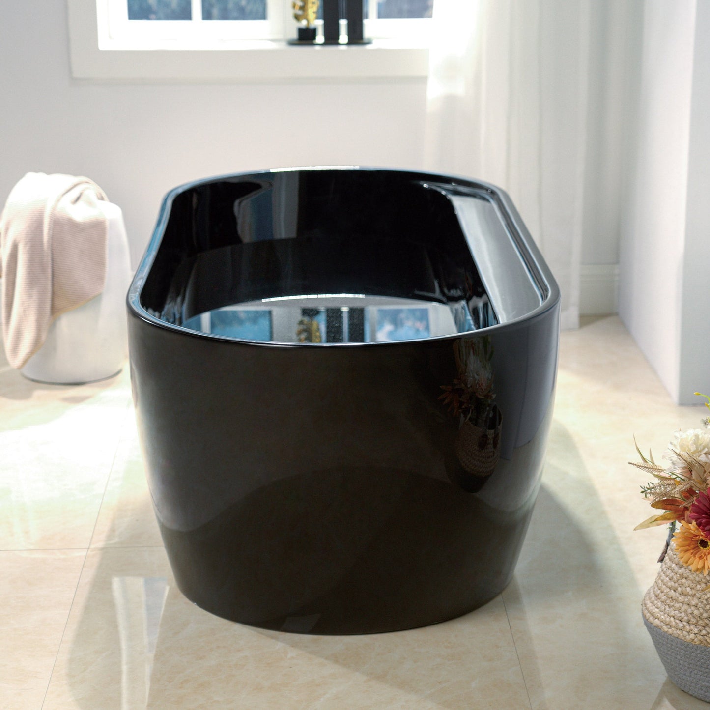 WOODBRIDGE 67" L x 31-1/2" W Freestanding Contemporary Acrylic Soaking Bathtub