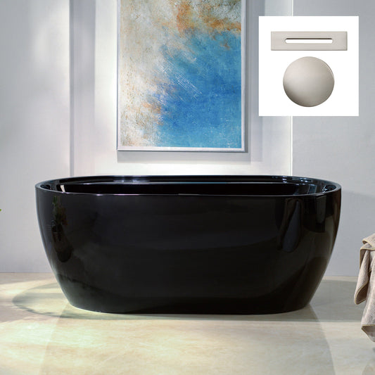 WOODBRIDGE 59" L x 31-1/2" W Freestanding Contemporary Acrylic Soaking Bathtub