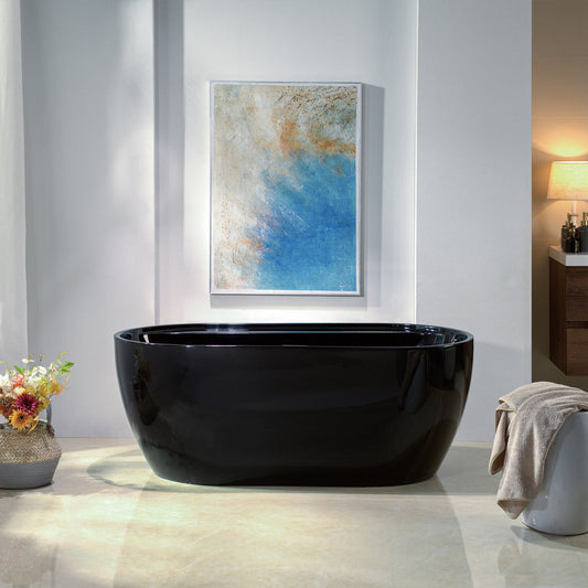 WOODBRIDGE 59" L x 31-1/2" W Freestanding Contemporary Acrylic Soaking Bathtub