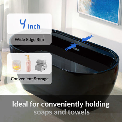 WOODBRIDGE 59" L x 31-1/2" W Freestanding Contemporary Acrylic Soaking Bathtub