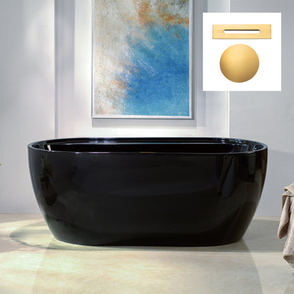 WOODBRIDGE 59" L x 31-1/2" W Freestanding Contemporary Acrylic Soaking Bathtub