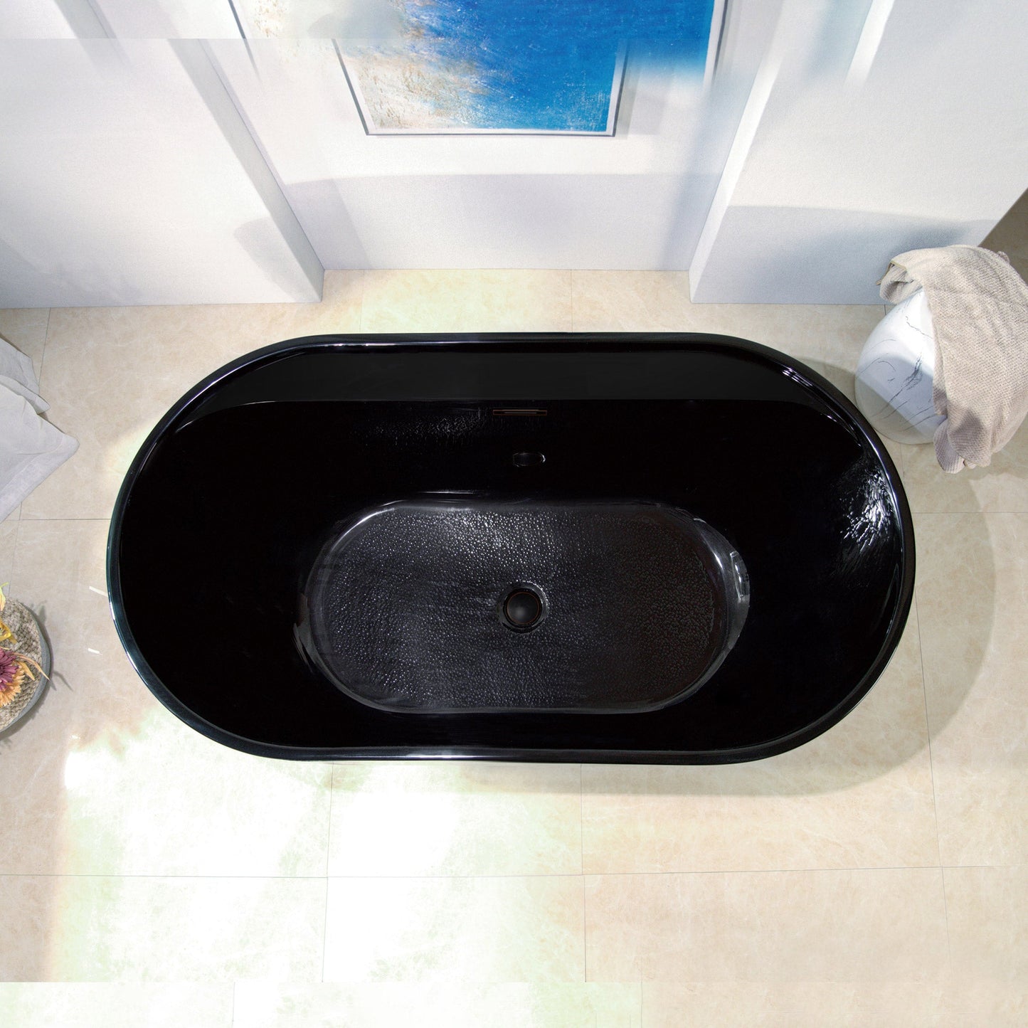 WOODBRIDGE 59" L x 31-1/2" W Freestanding Contemporary Acrylic Soaking Bathtub