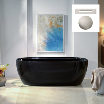 WOODBRIDGE 67" L x 31-1/2" W Freestanding Contemporary Acrylic Soaking Bathtub