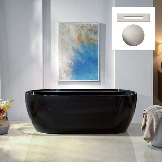 WOODBRIDGE 67" L x 31-1/2" W Freestanding Contemporary Acrylic Soaking Bathtub