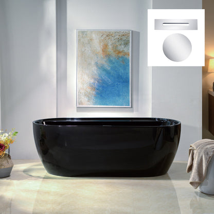 WOODBRIDGE 67" L x 31-1/2" W Freestanding Contemporary Acrylic Soaking Bathtub
