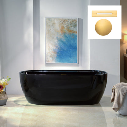 WOODBRIDGE 67" L x 31-1/2" W Freestanding Contemporary Acrylic Soaking Bathtub