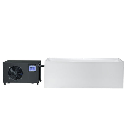 WOODBRIDGE 67" L x 31-1/2" W Freestanding Acrylic Cold Plunge Ice Tub with Chiller and Heater, Ozone sanitation, Filter circulation system, Insulated tub cover