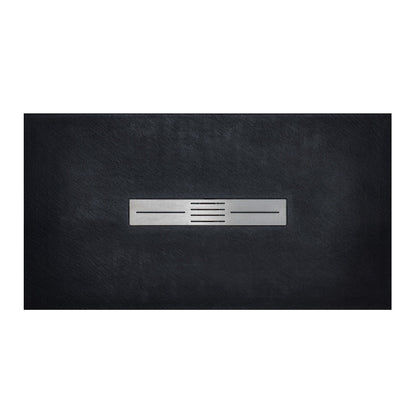 WOODBRIDGE 47.5 in L x 35.4 in W Zero Threshold End Drain Shower Base with Center Drain Placement, Matching Decorative Drain Plate and Tile Flange, Wheel Chair Access, Low Profile