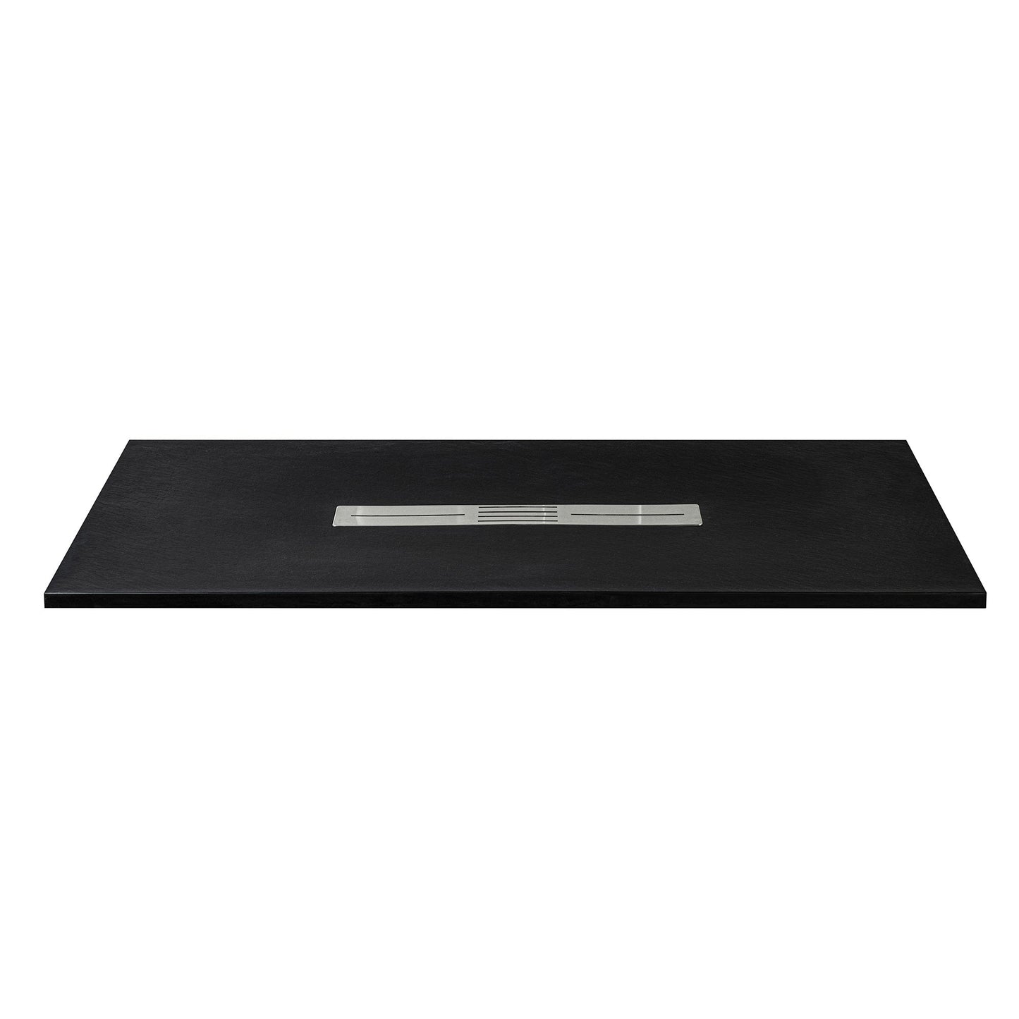 WOODBRIDGE 59 in L x 35.4 in W Zero Threshold End Drain Shower Base with Center Drain Placement, Matching Decorative Drain Plate and Tile Flange, Wheel Chair Access, Low Profile
