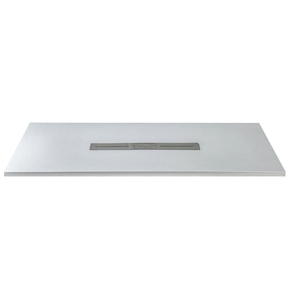 WOODBRIDGE 59 in L x 35.4 in W Zero Threshold End Drain Shower Base with Center Drain Placement, Matching Decorative Drain Plate and Tile Flange, Wheel Chair Access, Low Profile