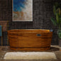 WOODBRIDGE 59" Freestanding Handcrafted Natural Wood Soaking Oval Bathtub