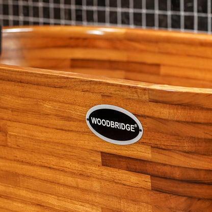 WOODBRIDGE 59" Freestanding Handcrafted Natural Wood Soaking Oval Bathtub