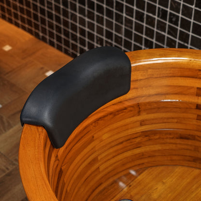 WOODBRIDGE 59" Freestanding Handcrafted Natural Wood Soaking Oval Bathtub