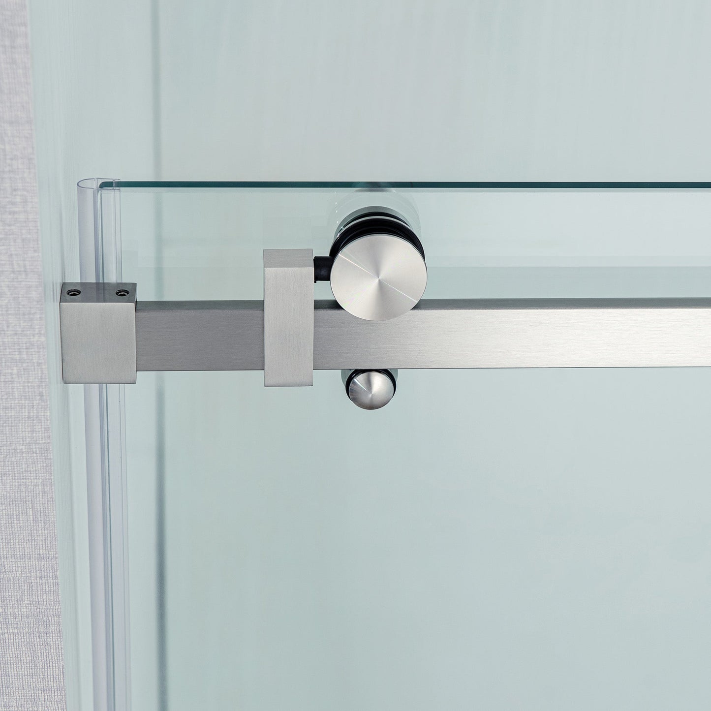 WOODBRIDGE Frameless Single Sliding Shower Doors, 44-48" Width x 76" Height with 5/16"(8mm) Clear Tempered Glass and Explosion-Proof Film