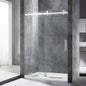 WOODBRIDGE Frameless Single Sliding Shower Doors, 44-48" Width x 76" Height with 5/16"(8mm) Clear Tempered Glass and Explosion-Proof Film