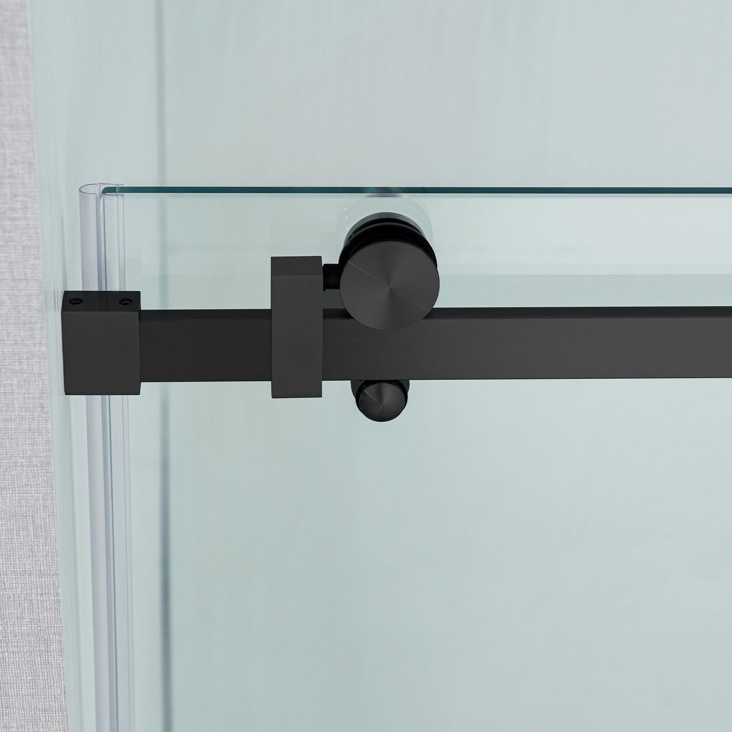 WOODBRIDGE Frameless Single Sliding Shower Doors, 44-48" Width x 76" Height with 5/16"(8mm) Clear Tempered Glass and Explosion-Proof Film