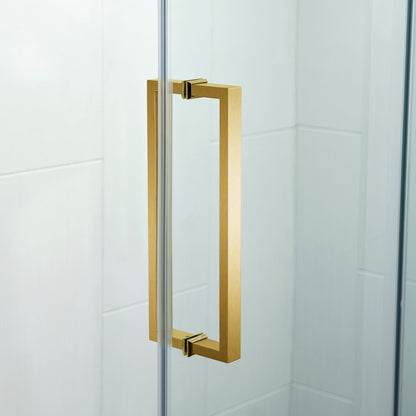 WOODBRIDGE Frameless Single Sliding Shower Doors, 44-48" Width x 76" Height with 5/16"(8mm) Clear Tempered Glass and Explosion-Proof Film