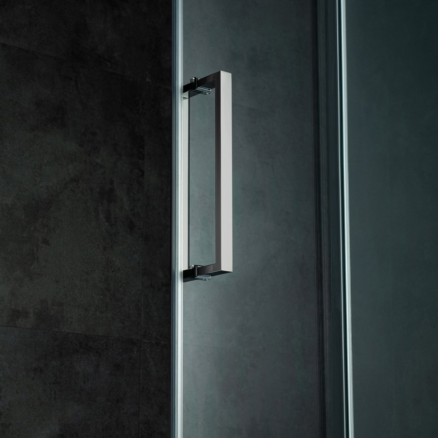 WOODBRIDGE Frameless Single Sliding Shower Doors, 56-60" Width x 62" Height with 5/16"(8mm) Clear Tempered Glass and Explosion-Proof Film