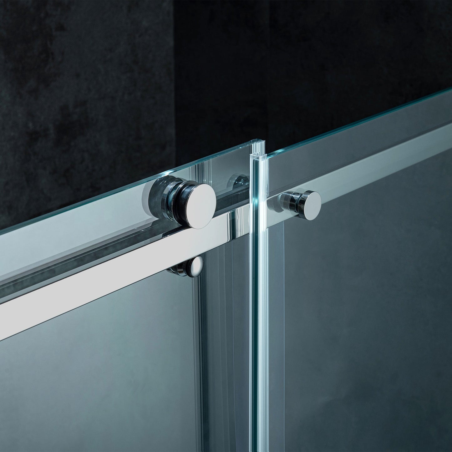 WOODBRIDGE Frameless Single Sliding Shower Doors, 56-60" Width x 62" Height with 5/16"(8mm) Clear Tempered Glass and Explosion-Proof Film