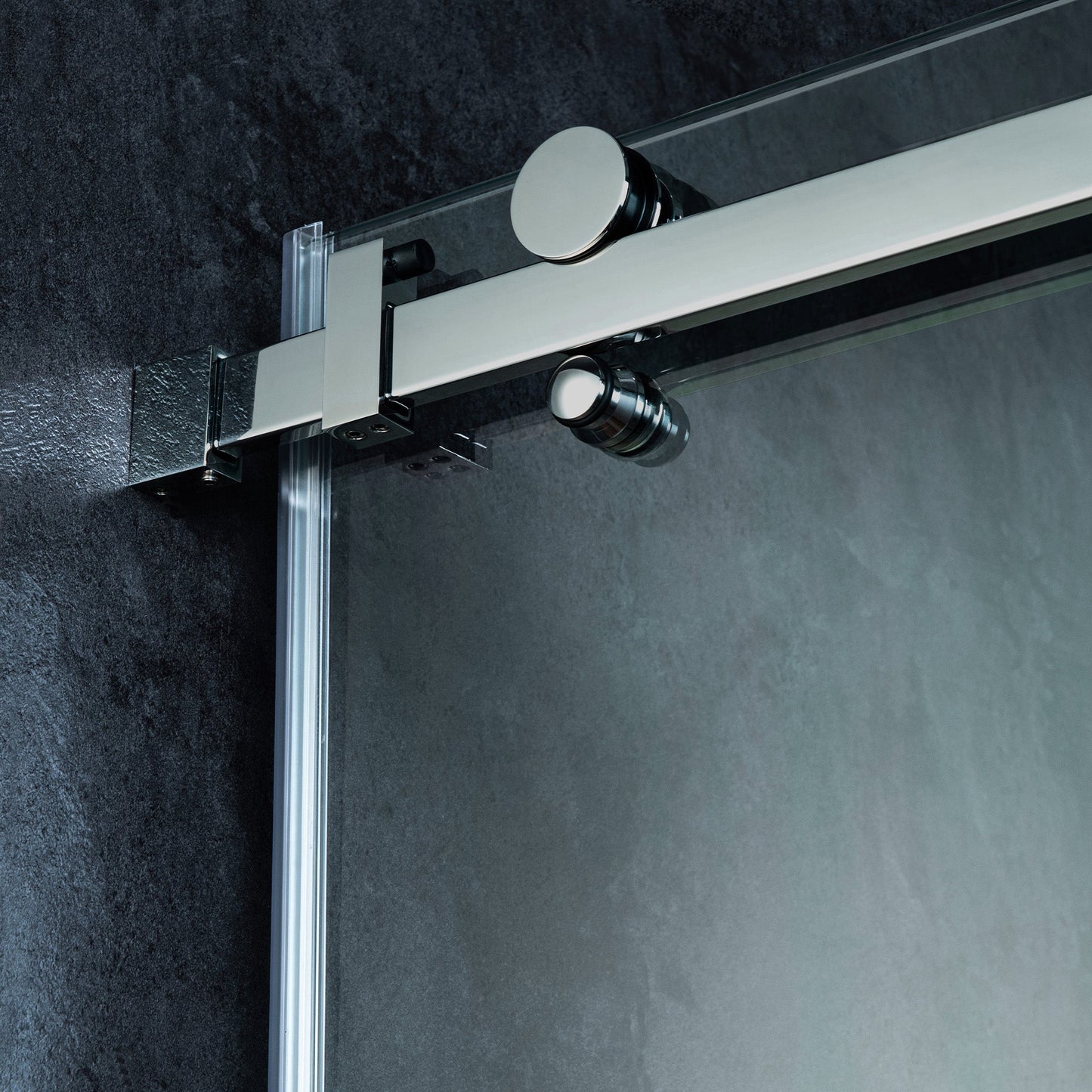 WOODBRIDGE Frameless Single Sliding Shower Doors, 56-60" Width x 62" Height with 5/16"(8mm) Clear Tempered Glass and Explosion-Proof Film