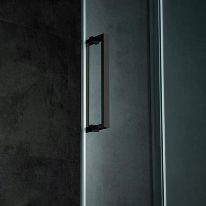 WOODBRIDGE Frameless Single Sliding Shower Doors, 56-60" Width x 62" Height with 5/16"(8mm) Clear Tempered Glass and Explosion-Proof Film
