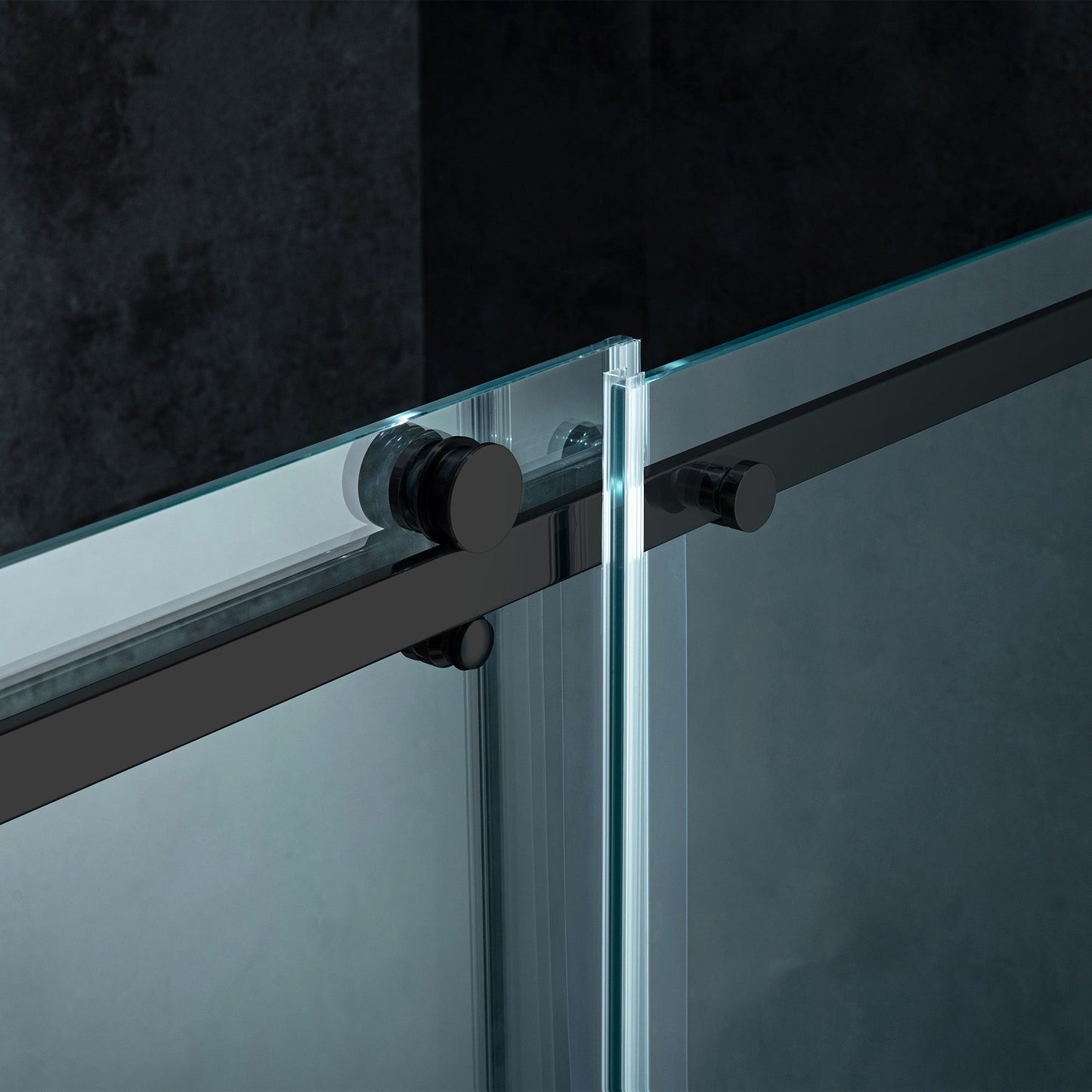 WOODBRIDGE Frameless Single Sliding Shower Doors, 56-60" Width x 62" Height with 5/16"(8mm) Clear Tempered Glass and Explosion-Proof Film