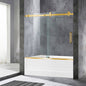WOODBRIDGE Frameless Single Sliding Shower Doors, 56-60" Width x 62" Height with 5/16"(8mm) Clear Tempered Glass and Explosion-Proof Film