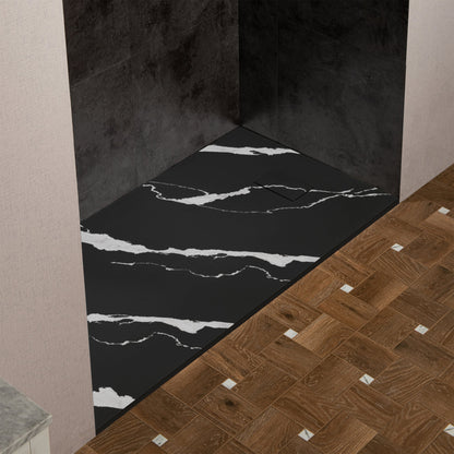WOODBRIDGE 47.25 in L x 31.5 in W Zero Threshold End Drain Shower Base with Reversible Drain Placement, Matching Decorative Drain Plate and Tile Flange, Wheel Chair Access, Low Profile