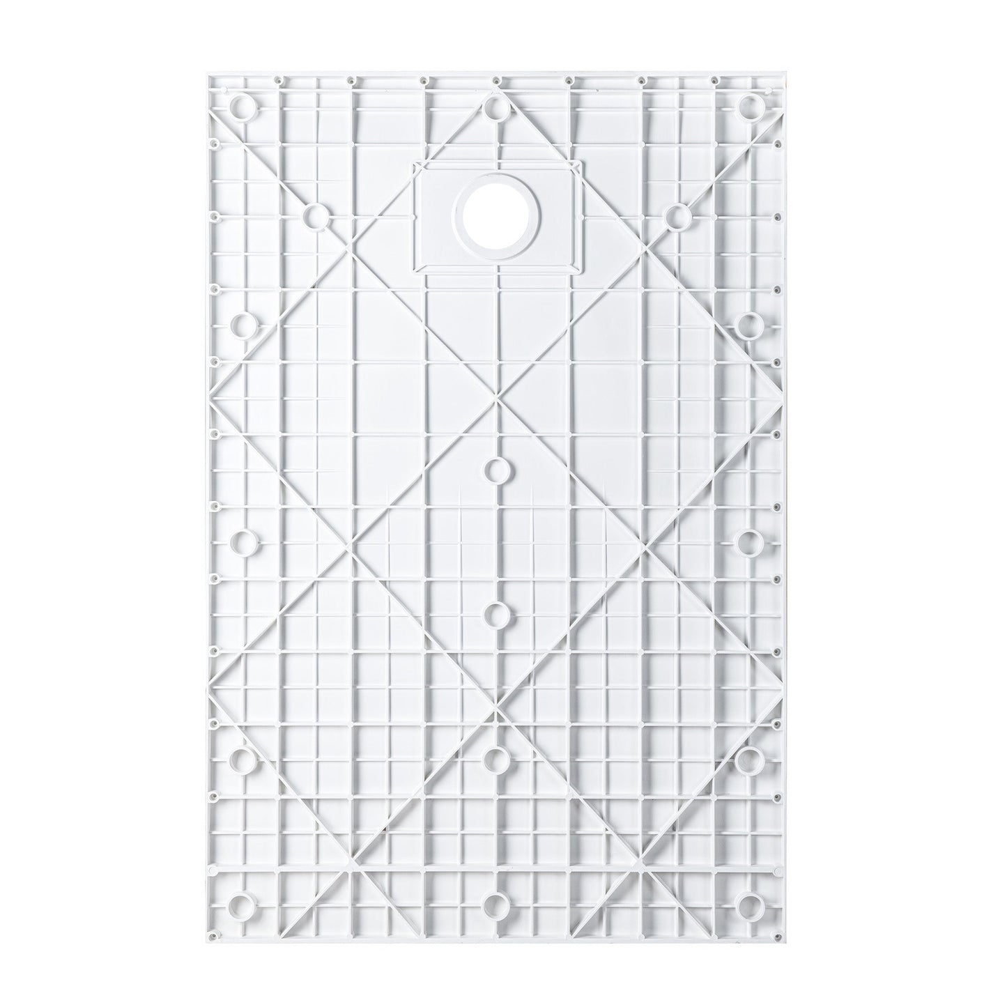 WOODBRIDGE 47.25 in L x 31.5 in W Zero Threshold End Drain Shower Base with Reversible Drain Placement, Matching Decorative Drain Plate and Tile Flange, Wheel Chair Access, Low Profile