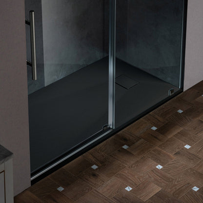 WOODBRIDGE 47.25 in L x 31.5 in W Zero Threshold End Drain Shower Base with Reversible Drain Placement, Matching Decorative Drain Plate and Tile Flange, Wheel Chair Access, Low Profile