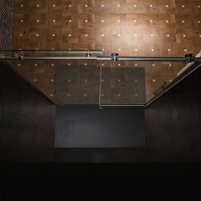 WOODBRIDGE 47.25 in L x 31.5 in W Zero Threshold End Drain Shower Base with Reversible Drain Placement, Matching Decorative Drain Plate and Tile Flange, Wheel Chair Access, Low Profile