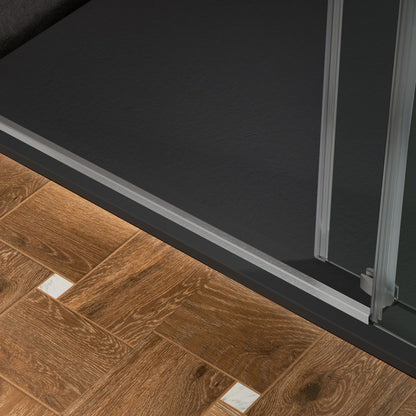 WOODBRIDGE 47.25 in L x 31.5 in W Zero Threshold End Drain Shower Base with Reversible Drain Placement, Matching Decorative Drain Plate and Tile Flange, Wheel Chair Access, Low Profile