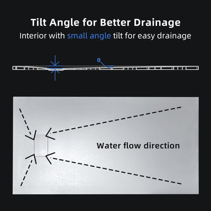 WOODBRIDGE 47.25 in L x 31.5 in W Zero Threshold End Drain Shower Base with Reversible Drain Placement, Matching Decorative Drain Plate and Tile Flange, Wheel Chair Access, Low Profile