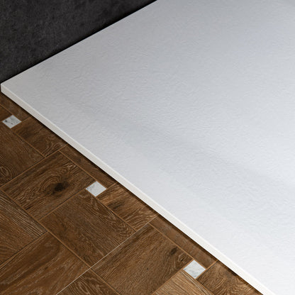WOODBRIDGE 47.25 in L x 31.5 in W Zero Threshold End Drain Shower Base with Reversible Drain Placement, Matching Decorative Drain Plate and Tile Flange, Wheel Chair Access, Low Profile