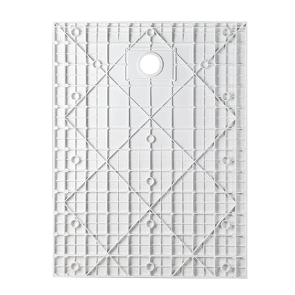 WOODBRIDGE 47.25 in L x 31.5 in W Zero Threshold End Drain Shower Base with Reversible Drain Placement, Matching Decorative Drain Plate and Tile Flange, Wheel Chair Access, Low Profile