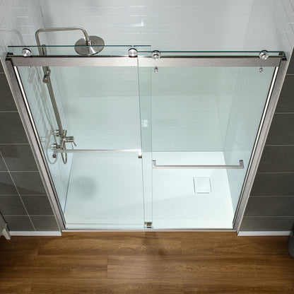 WOODBRIDGE 47.25 in L x 31.5 in W Zero Threshold End Drain Shower Base with Reversible Drain Placement, Matching Decorative Drain Plate and Tile Flange, Wheel Chair Access, Low Profile