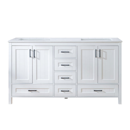WOODBRIDGE 35-7/8" Floor Mounted Freestanding Single Basin Vanity Set with Rubberwood Cabinet and Stone Vanity Top with Pre-installed Undermount Rectangle Bathroom Sink, Pre-Drilled 3-hole for 8-inch Widespread Faucet, DOVER-36-WH
