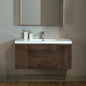 WOODBRIDGE 23-5/8 in. W x 19-5/8 in. D Wall Mounted Floating Vanity in Rose Wood with Resin Composite Vanity Top in Glossy White
