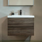WOODBRIDGE 23-5/8 in. W x 19-5/8 in. D Wall Mounted Floating Vanity in Grey Oak with Resin Composite Vanity Top in Glossy White