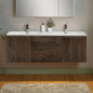 WOODBRIDGE 23-5/8 in. W x 19-5/8 in. D Wall Mounted Floating Vanity in Rose Wood with Resin Composite Vanity Top in Glossy White