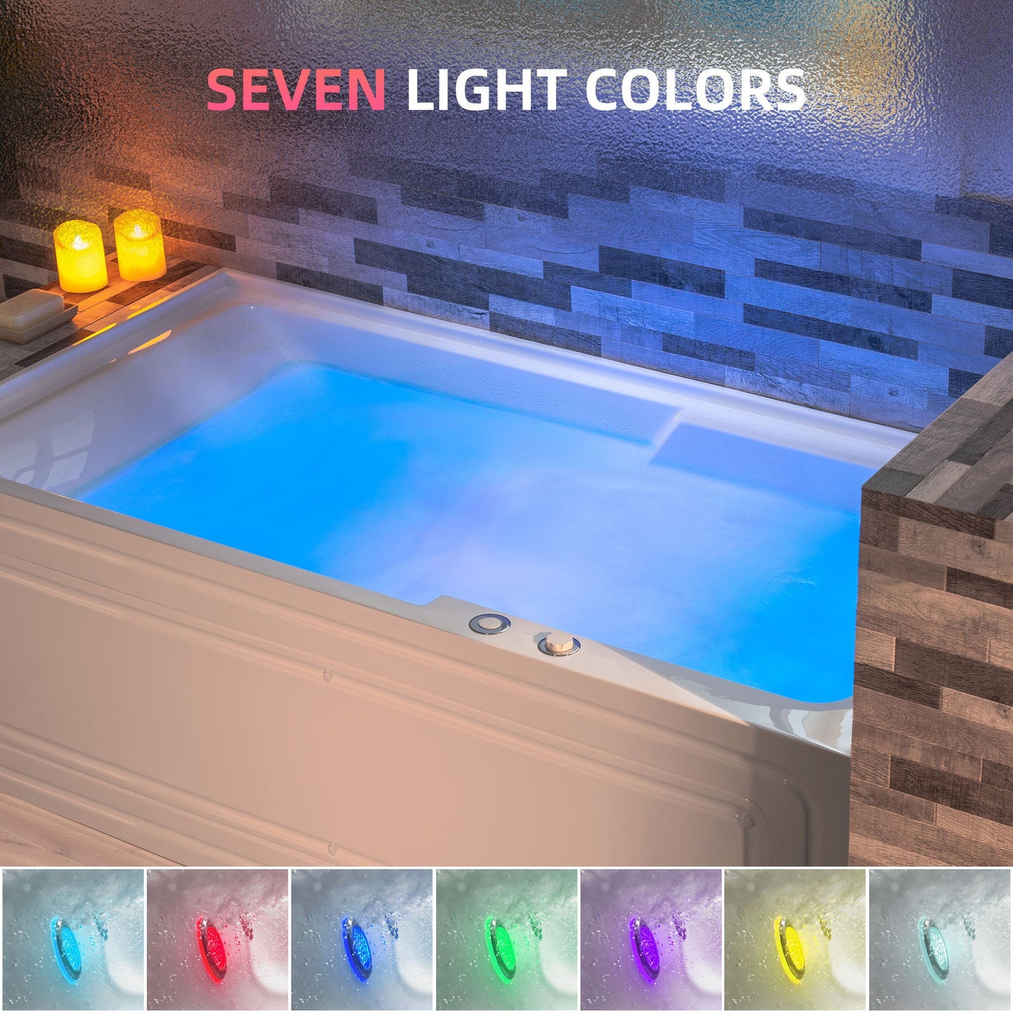WOODBRIDGE 60" Alcove Acrylic Rectangular Whirlpool Heated Jetted Tub in White with Right Drain
