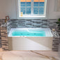 WOODBRIDGE 60" Alcove Acrylic Rectangular Whirlpool Heated Jetted Tub in White with Left Drain