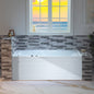 WOODBRIDGE 60" Alcove Acrylic Rectangular Whirlpool Heated Jetted Tub in White with Left Drain