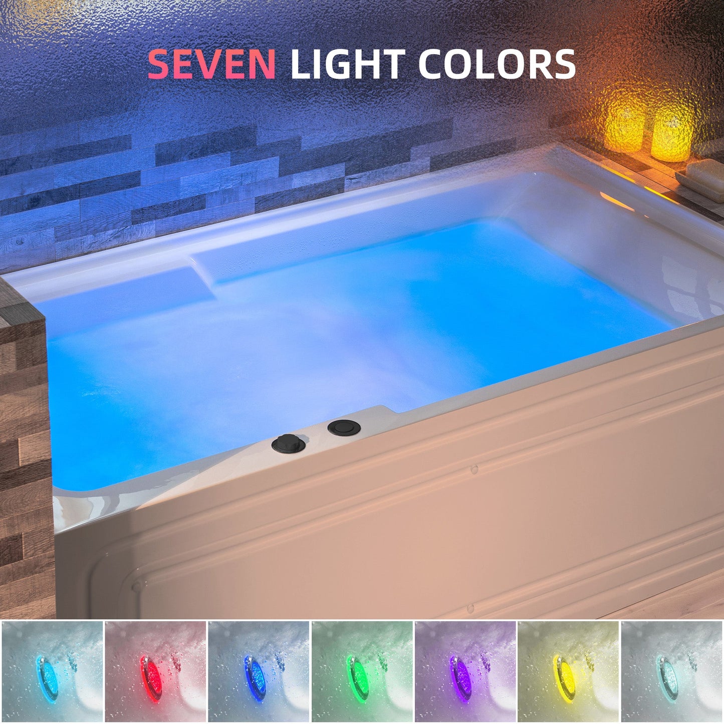 WOODBRIDGE 60" Alcove Acrylic Rectangular Whirlpool Heated Jetted Tub in White with Left Drain