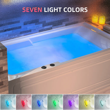 WOODBRIDGE 60" Alcove Acrylic Rectangular Whirlpool Heated Jetted Tub in White with Left Drain