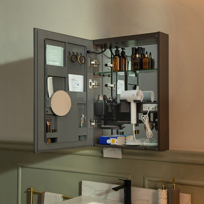 WOODBRIDGE Modern 19.75" W x 27.75" H Smart Storage Medicine Cabinet with Anti-Fog Mirror, LED Lighting, and Compact Design