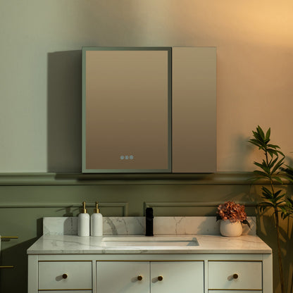 WOODBRIDGE Modern 19.75" W x 27.75" H Smart Storage Medicine Cabinet with Anti-Fog Mirror, LED Lighting, and Compact Design