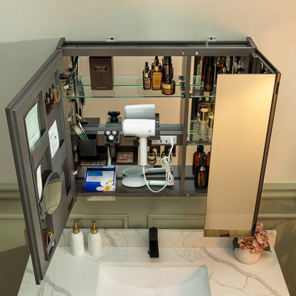 WOODBRIDGE Modern 19.75" W x 27.75" H Smart Storage Medicine Cabinet with Anti-Fog Mirror, LED Lighting, and Compact Design